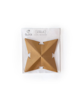 Estrella para Armar 12 cm Dorada x 3