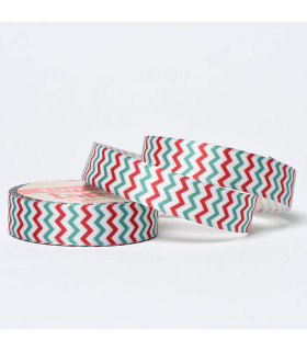 Cinta Fun Tape ZigZag Verde y Roja 1.5 cm x 5 metros