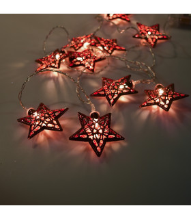 Guirnalda de 10 Estrellas LED 4 cm Rojas Alparamis
