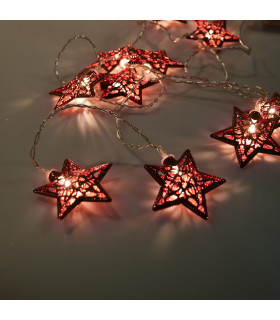 Guirnalda de 10 Estrellas LED 4 cm Rojas Alparamis