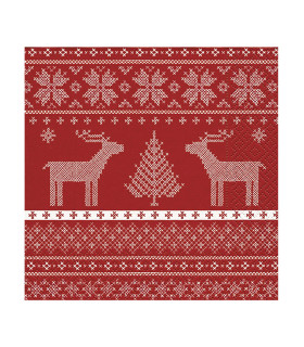 Servilletas 33 x 33 cm Helene Red Xmas