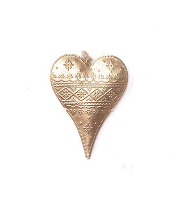 Adorno de Corazón Dorado de Metal 11 cm Alparamis