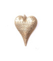 Adorno de Corazón Dorado de Metal 11 cm Alparamis