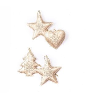 Adorno de Navidad de Metal Dorado 8 cm x 4 Alparamis