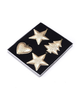Adorno de Navidad de Metal Dorado 8 cm x 4 Alparamis