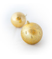 Set de 6 Bolas Perladas y Mate con Glitter de 8 cm Doradas Alparamis