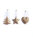 Adornos Estrella Corazón Y Árbol Con Motivo De Renos 9 cm x 3 Alparamis