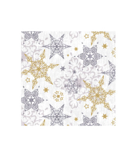Servilletas 33 x 33 cm Delicate Stars Silver