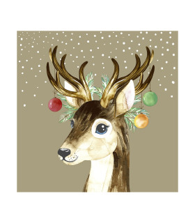 Servilletas 33 x 33 cm Deer Baubles Xmas