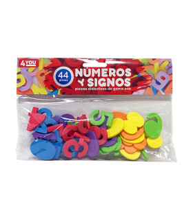 Juego de Números y Signos de Goma Eva 44 piezas