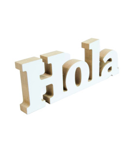 Adorno de Madera Hola 22 x 8 cm