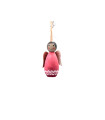 Adorno de Madera Ángel Rosa Fuerte 8 cm Alparamis