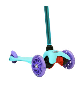 Monopatín de Aluminio Rocker Mini de 3 Ruedas Turquesa y Violeta