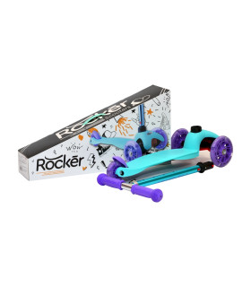 Monopatín de Aluminio Rocker Mini de 3 Ruedas Turquesa y Violeta