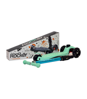 Monopatín de Aluminio Rocker Pro de 4 Ruedas Plegable Verde