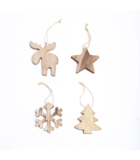 Adorno Navideño para Colgar de Madera 10 cm Alparamis