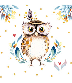 Servilletas 33 x 33 cm Flower Owl