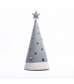 Adorno de Pino Gris con Estrellas con Luz 30 cm Alparamis