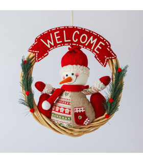 Corona Bienvenida Xmas Snowman 34 cm Alparamis