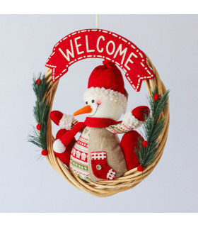 Corona Bienvenida Xmas Snowman 34 cm Alparamis