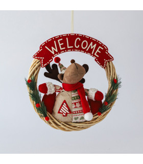 Corona Bienvenida Xmas Reno 34 cm Alparamis