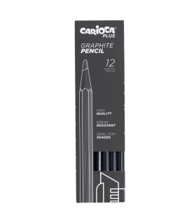 Lápices de Grafito 2B Graphite Carioca Plus x 12