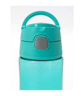 Botella Plástica con Pulsador Thermos Funtainer 470 ml Aqua Neón