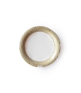 12 Paquetes De 6 Platos Navidad Dorados