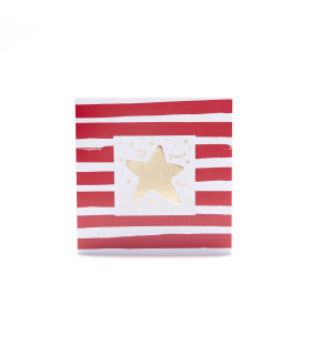 Tarjetas Stamping Rayas y Hojas Rojas - PACK x 12