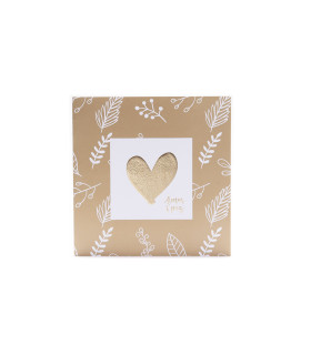 Tarjetas Stamping Rayas y Hojas Doradas - PACK x 12