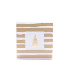 Tarjetas Stamping Rayas y Hojas Doradas - PACK x 12
