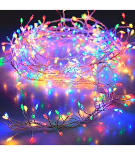 100 Luces LED Multicolor en Racimos con Cable Metálico Alparamis