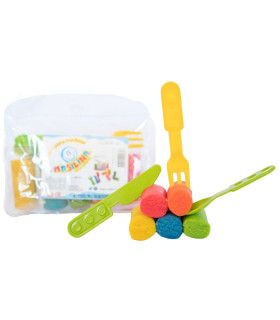Set de 5 Sticks de Masa con Mini Cubiertos Plásticos Masilina