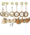 Adorno para el Árbol de Tela y Madera Beige y Blanco 10 cm Alparamis