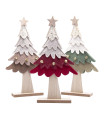 Adorno de Pino Navideño de Madera y Tela 28 cm Alparamis