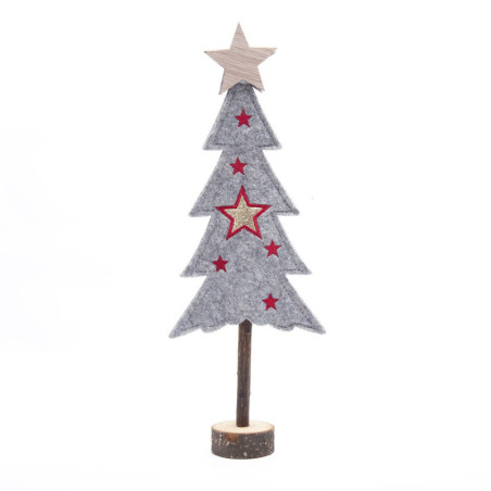 Adorno de Árbol de Navidad de Madera y Tela 37 cm Alparamis