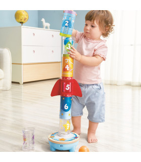 Cohete Espacial Apilable de Juguete con Bola Voladora Hape