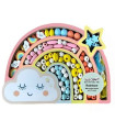 Set para Armar Arcoiris de 180 Cuentas de Madera Ibicraft