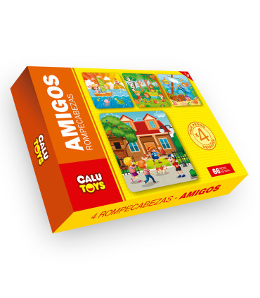 Rompecabezas Amigos 4 en 1 de 66 Piezas