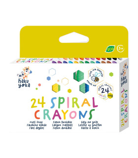 Crayones Spiral Haku Yoka 396 Pz en 4 Formatos con Exhibidor