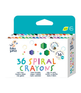 Crayones Spiral Haku Yoka 396 Pz en 4 Formatos con Exhibidor