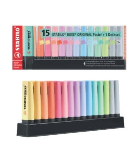 15 Resaltadores Boss Pastel Deskset Stabilo
