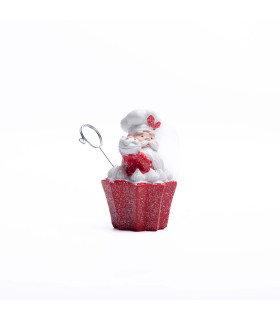 Adorno de Papá Noel Portatarjeta 11 cm Alparamis