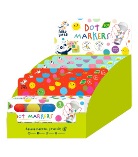 Marcadores Dot Art Haku Yoka x 5 6 Pz en 2 Diseños con Exhibidor