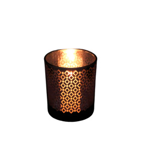 Fanal de Vidrio Rombos Rosa 7 x 8 cm