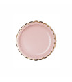 Plato de Cartón con Stamping Onda Rosa x 8