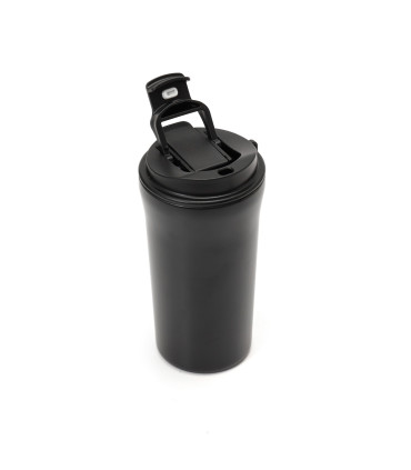 Vaso Térmico 500 ml Doble con Tapa y Sorbete Thermos Negro