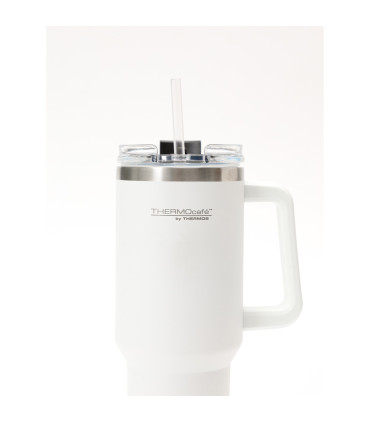 Taza de Viaje Térmica 1200 ml con Asa y Sorbete Thermos Blanco