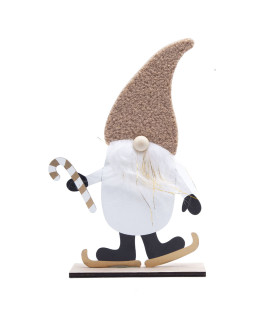 Adorno de Duende de Madera y Tela 30 cm Alparamis Adorno de Duende de Madera y Tela 30 cm Alparamis