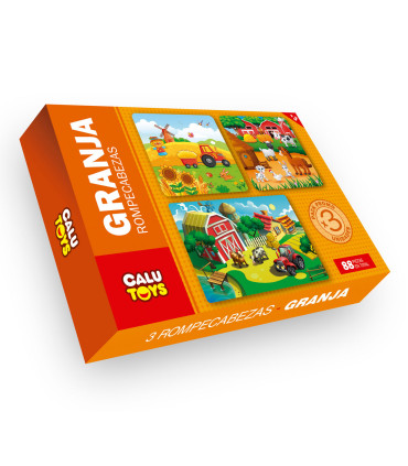 Rompecabezas Granja 3 en 1 de 88 Piezas